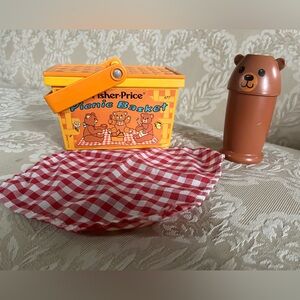 Vintage Fisher-Price Picnic Basket Set